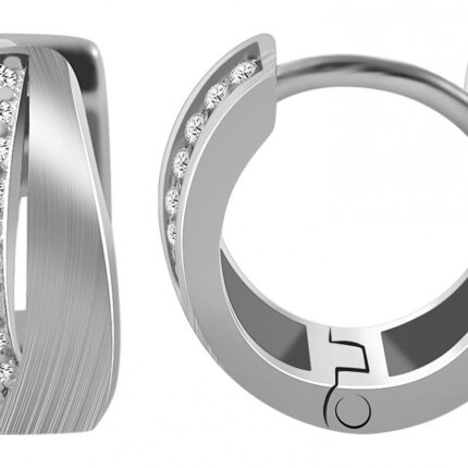 925/- Echt Silber Klapp-Creolen "Haldis" mit Zirkoniabesatz