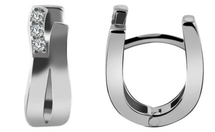 925/- Echt Silber Klapp-Creolen "Benetta" mit Zirkoniabesatz, 925/rhodiniert