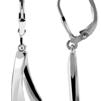 925/- Echt Silber Ohranhänger, Zirkoniabesatz, 925/rhodiniert