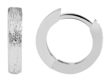 925/- Echt Silber Klappcreolen "Emmi", sandgestrahlt