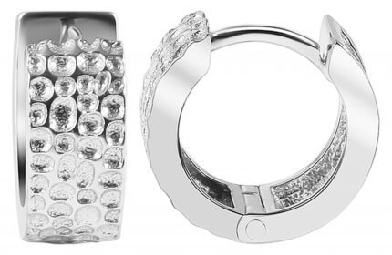 925/- Echt Silber Klapp-Creolen "Adelais", 925/rhodiniert