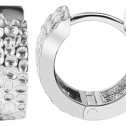925/- Echt Silber Klapp-Creolen "Adelais", 925/rhodiniert