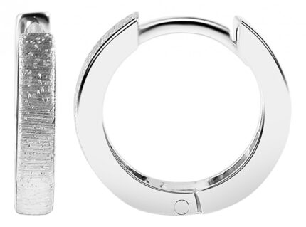 925/- Echt Silber Klapp-Creolen "Catalina", Diamantschliff, 925/rhodiniert