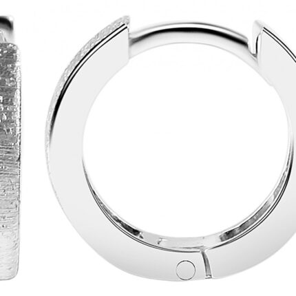 925/- Echt Silber Klapp-Creolen "Catalina", Diamantschliff, 925/rhodiniert