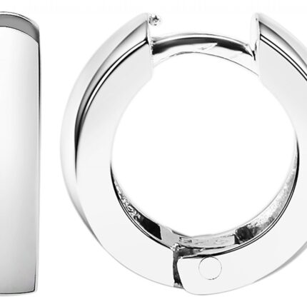 925/- Echt Silber Klapp-Creolen "Tijana", 925/rhodiniert