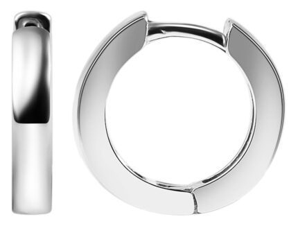 925/- Echt Silber Klapp-Creolen "Alinka", 925/rhodiniert