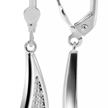 925/- Echt Silber Ohrhänger "Lija" mit Zirkoniabesatz, 925/rhodiniert