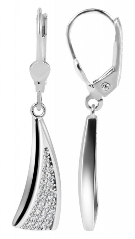 925/- Echt Silber Ohrhänger "Lija" mit Zirkoniabesatz, 925/rhodiniert