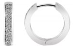 925/- Echt Silber Klapp-Creolen "Faisa" mit Zirkoniabesatz, 925/rhodiniert