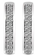 925/- Echt Silber Klapp-Creolen "Faisa" mit Zirkoniabesatz, 925/rhodiniert - Image 2