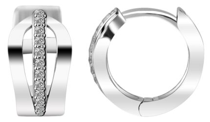 925/- Echt Silber Klapp-Creolen "Relana" mit Zirkoniabesatz, 925/rodiniert