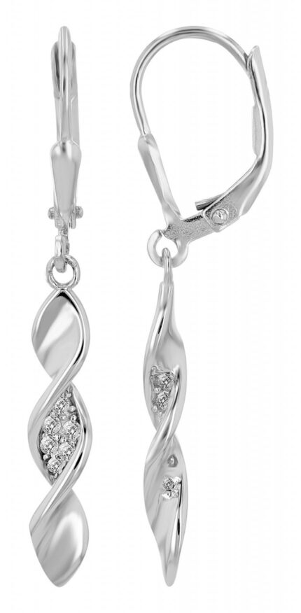 925/- Echt Silber Ohrhänger "Drillunia", rhodiniert