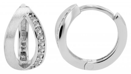 925/- Echt Silber Klapp-Creolen "Oleandra", matt/poliert