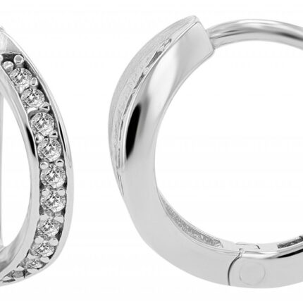 925/- Echt Silber Klapp-Creolen "Oleandra", matt/poliert