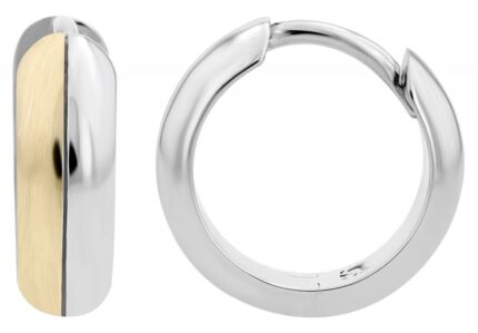 925/- Echt Silber Klapp-Creolen "Violetas", rhodiniert, bicolor