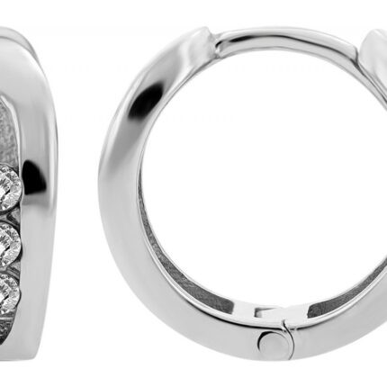925/- Echt Silber Klapp-Creolen "Calla", poliert, rhodiniert