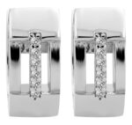 925/- Echt Silber Klapp-Creolen "Peonia", Zirkonia, poliert, rhodiniert - Image 3