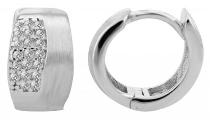 925/- Echt Silber Klapp-Creolen "Papoila", matt/glänzend, rhodiniert