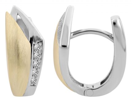 925/- Echt Silber Klapp-Creolen "Lilas", bicolor