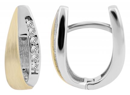 925/- Echt Silber Klapp-Creolen "Ancolie", bicolor