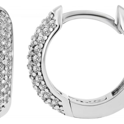 925/- Sterlingsilber Klapp-Creolen "Gladiola", rhodiniert