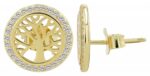 925er Echt Silber Ohrstecker "Emerita" - Lebensbaum, vergoldet und silberfarb...