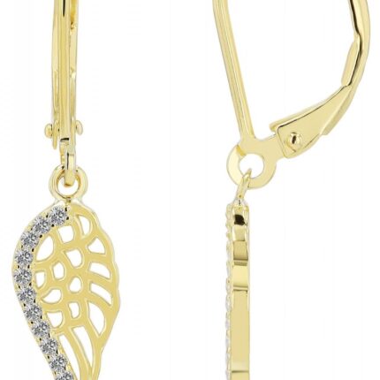 925er Sterling Silber Ohrringe "Laelia" mit Zirkonia, vergoldet und rhodiniert
