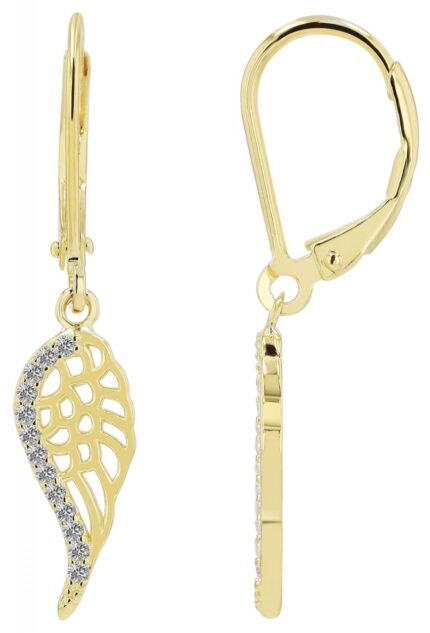 925er Sterling Silber Ohrringe "Laelia" mit Zirkonia, vergoldet und rhodiniert