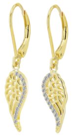 925er Sterling Silber Ohrringe "Laelia" mit Zirkonia, vergoldet und rhodiniert - Image 2