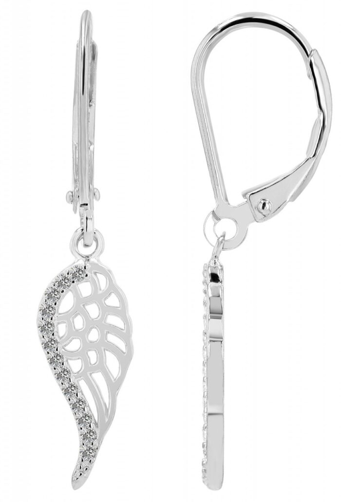 925er Sterling Silber Ohrringe "Laelia" mit Zirkonia, vergoldet und rhodiniert - Image 3