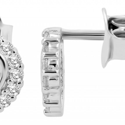 925/- Sterlingsilber Ohrstecker "Xana", rund mit kleinem Herz, rhodiniert