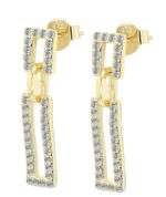 Echt Silber Ohrstecker "Mina" mit Zirkoniabesatz, vergoldet oder rhodiniert - Image 2