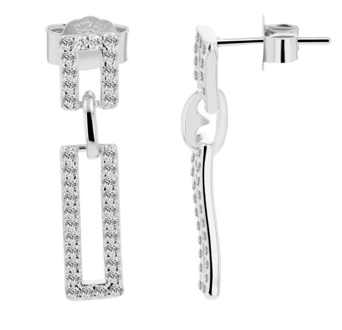 Echt Silber Ohrstecker "Mina" mit Zirkoniabesatz, vergoldet oder rhodiniert - Image 4