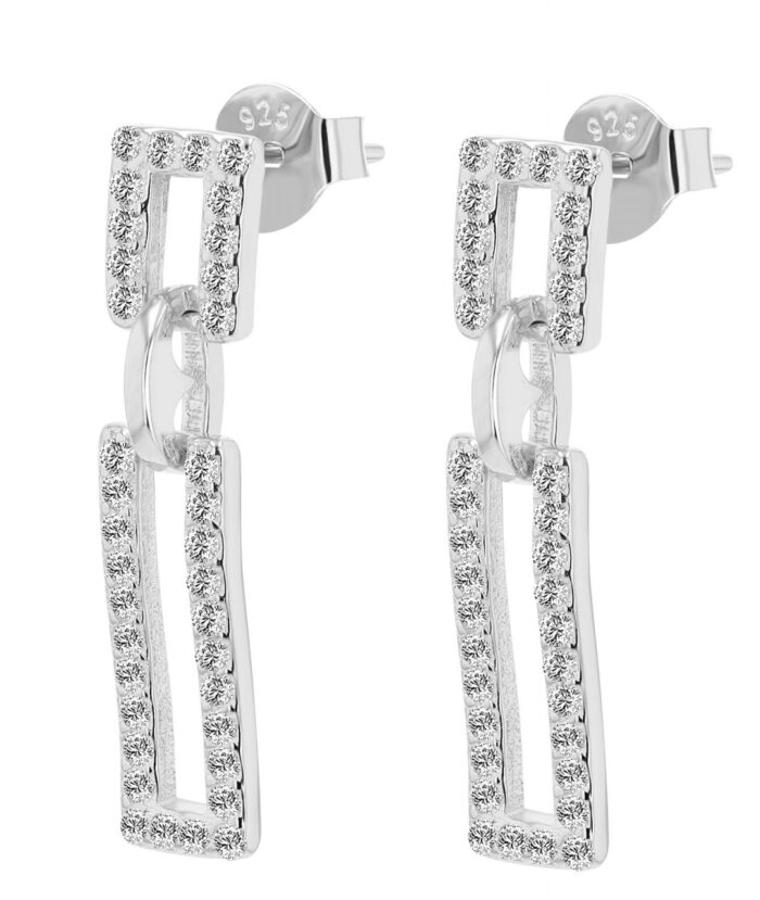 Echt Silber Ohrstecker "Mina" mit Zirkoniabesatz, vergoldet oder rhodiniert - Image 5