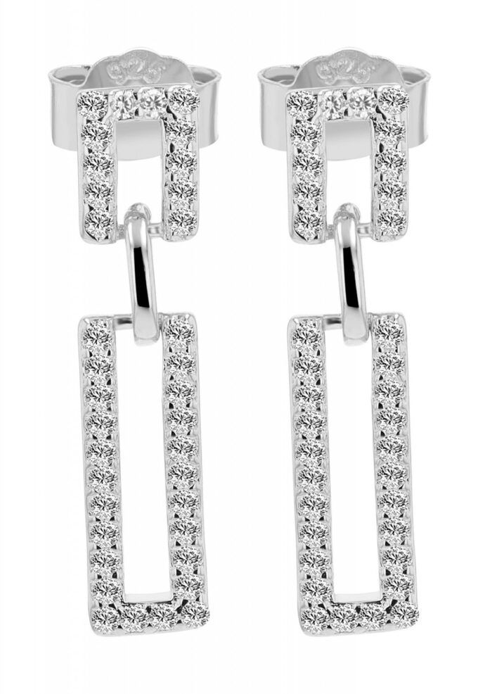 Echt Silber Ohrstecker "Mina" mit Zirkoniabesatz, vergoldet oder rhodiniert - Image 6