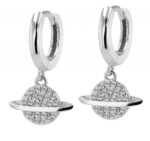 Echt Silber Creolen mit Anhänger "Tiara" mit Zirkonia, vergoldet oder rhodiniert - Image 4