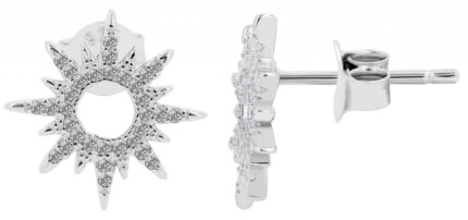 925/- Echt Silber Ohrstecker "Joana", Sonne mit Zirkonia
