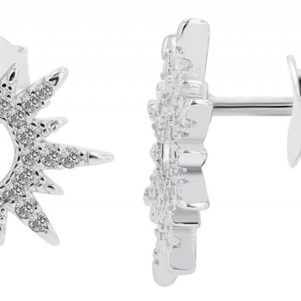 925/- Echt Silber Ohrstecker "Joana", Sonne mit Zirkonia