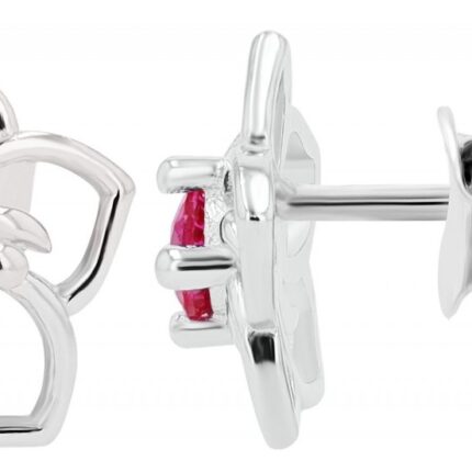 925/- Sterlingsilber Ohrstecker "Luz", Blume mit gefasstem Zirkonia, rhodiniert