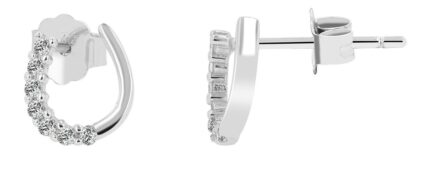 925/- Echt Silber Hufeisen-Ohrstecker "Aitana", rhodiniert