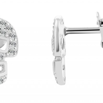 925/- Echt Silber Totenkopf-Ohrstecker "Tyria", rhodiniert