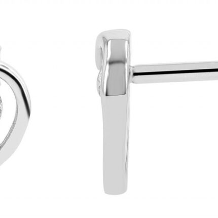 925/- Echt Silber Herz-Ohrstecker "Ondina", rhodiniert