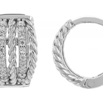 925/- Echt Silber Klapp-Creolen "Alexis", rhodiniert