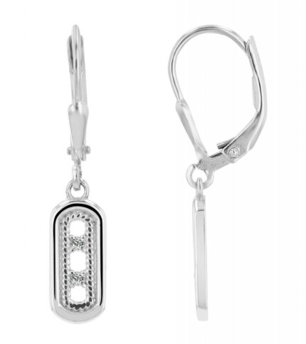 925/- Echt Silber Ohrhänger "Eara" mit Besatz