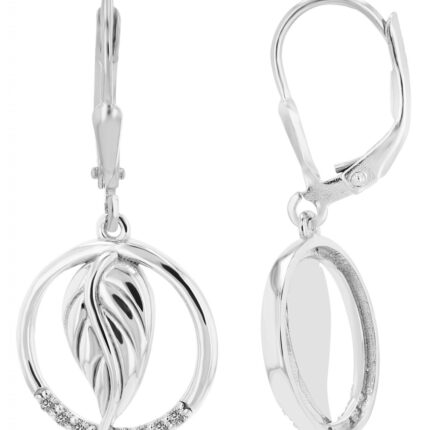 925/- Echt Silber Ohrhänger "Tiiu" rhodiniert, Feder