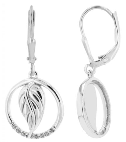 925/- Echt Silber Ohrhänger "Tiiu" rhodiniert, Feder