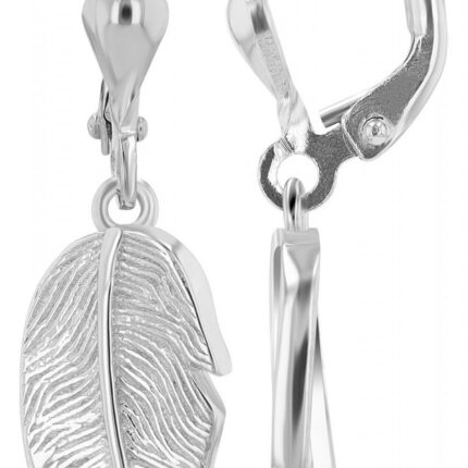925/- Echt Silber Ohrhänger "Pluma", Feder