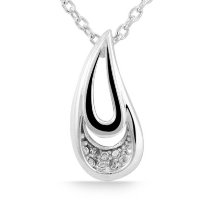 925/- Echt Silber Anhänger ohne Kette "Maiga", tropfenform, Zirkoniabesatz, 9...