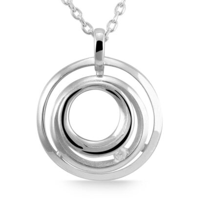 925/- Echt Silber Anhänger ohne Kette "Muirne", Kreise mit Zirkoniabesatz, 92...