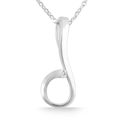 925/- Echt Silber Anhänger ohne Kette "Rory", geschwungener Anhänger, 925/rho...